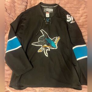 NHL Black Hockey Jersey with Shark Logo